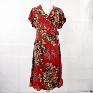 Skies Are Blue Red Floral Dress